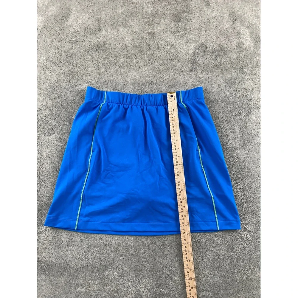 Nike Golf Fit Dry Skirt Womens Medium Blue Lime Green Stitching Pockets Athletic